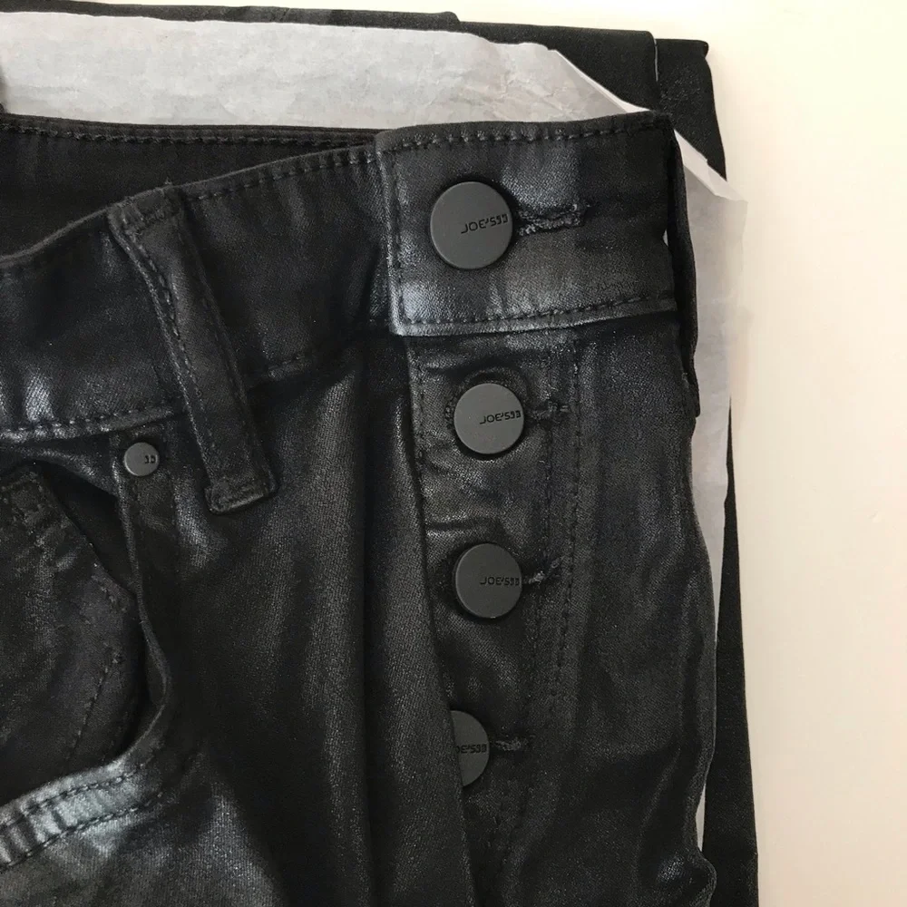 NWT Joe’s Jeans Callie Black Coated Denim High Rise Bootcut Crop Pants 28 & 30 - Picture 9 of 16